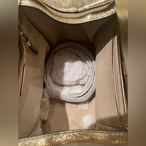 NWT Tory Burch Metallic Small Half Moon satchel - Picture 6 of 7